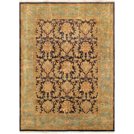 Wall-To-Wall Mogul Art Agra Collection Hand-Knotted Lambs Wool Area Rug, Red - 9 ft. x 12 ft. 5 in. WA1613611